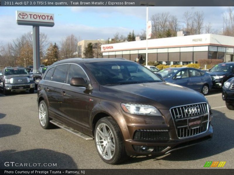 Teak Brown Metallic / Espresso Brown 2011 Audi Q7 3.0 TFSI S line quattro