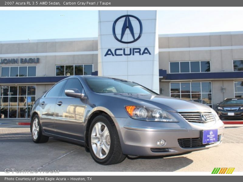 Carbon Gray Pearl / Taupe 2007 Acura RL 3.5 AWD Sedan