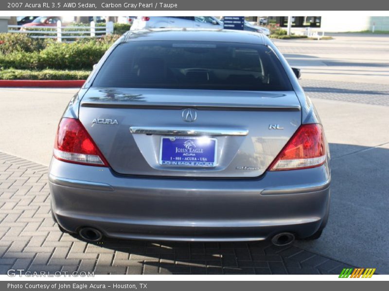 Carbon Gray Pearl / Taupe 2007 Acura RL 3.5 AWD Sedan