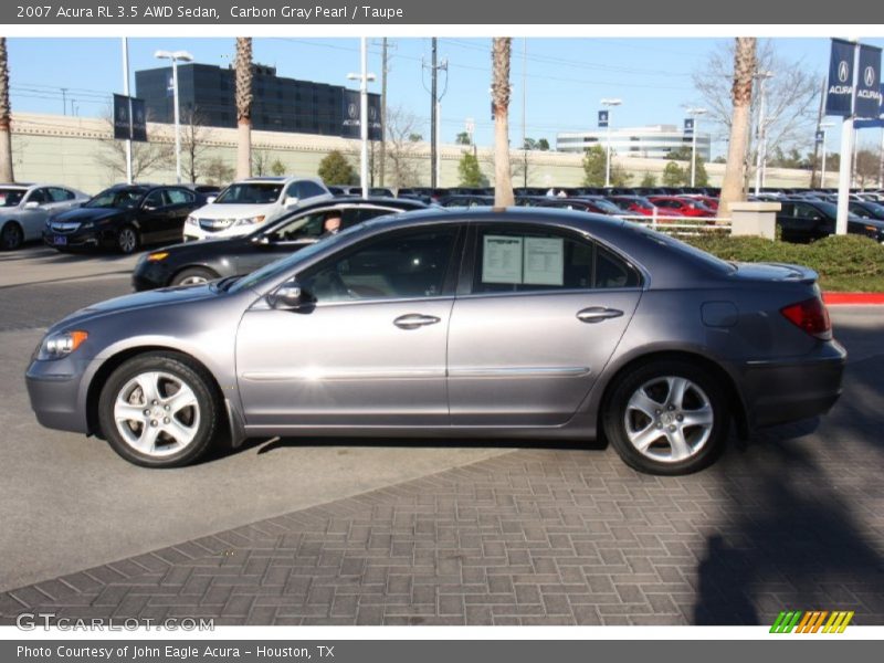 Carbon Gray Pearl / Taupe 2007 Acura RL 3.5 AWD Sedan