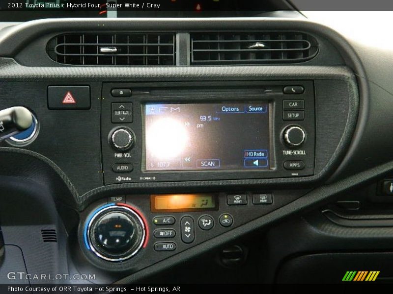 Super White / Gray 2012 Toyota Prius c Hybrid Four