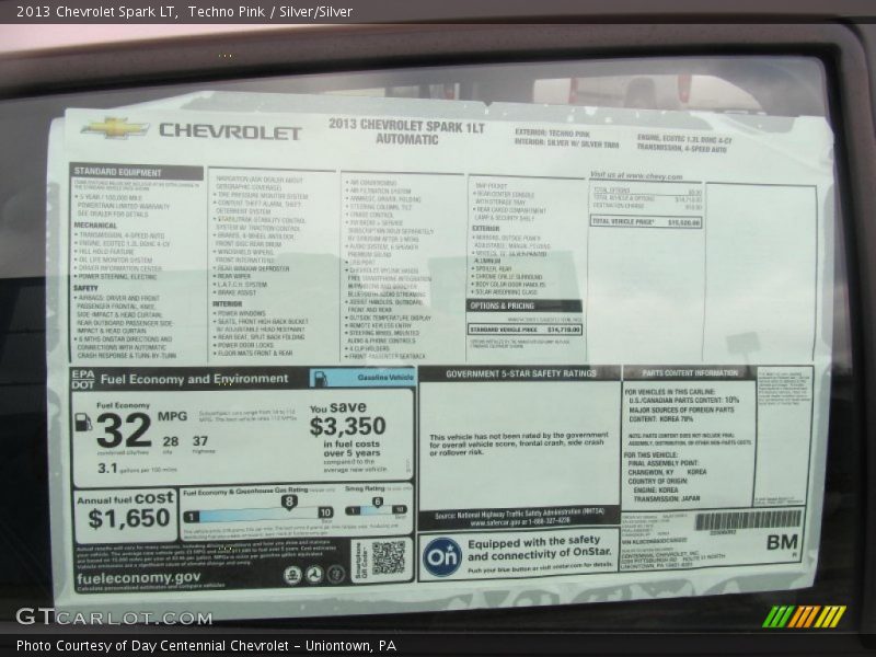  2013 Spark LT Window Sticker