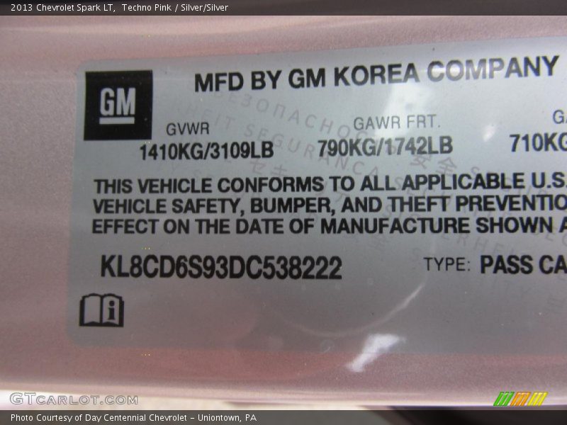 Techno Pink / Silver/Silver 2013 Chevrolet Spark LT