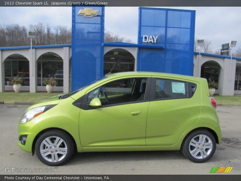 Jalapeno (Green) / Green/Green 2013 Chevrolet Spark LS