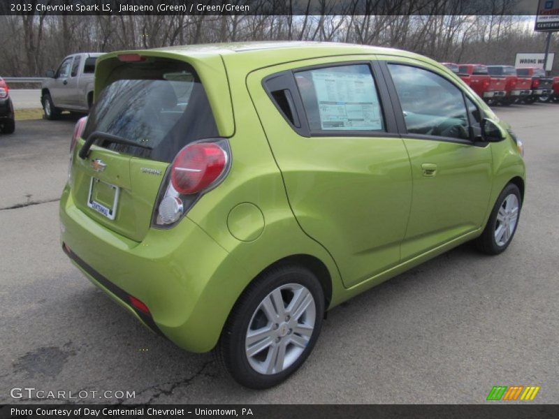 Jalapeno (Green) / Green/Green 2013 Chevrolet Spark LS