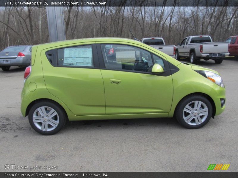 Jalapeno (Green) / Green/Green 2013 Chevrolet Spark LS