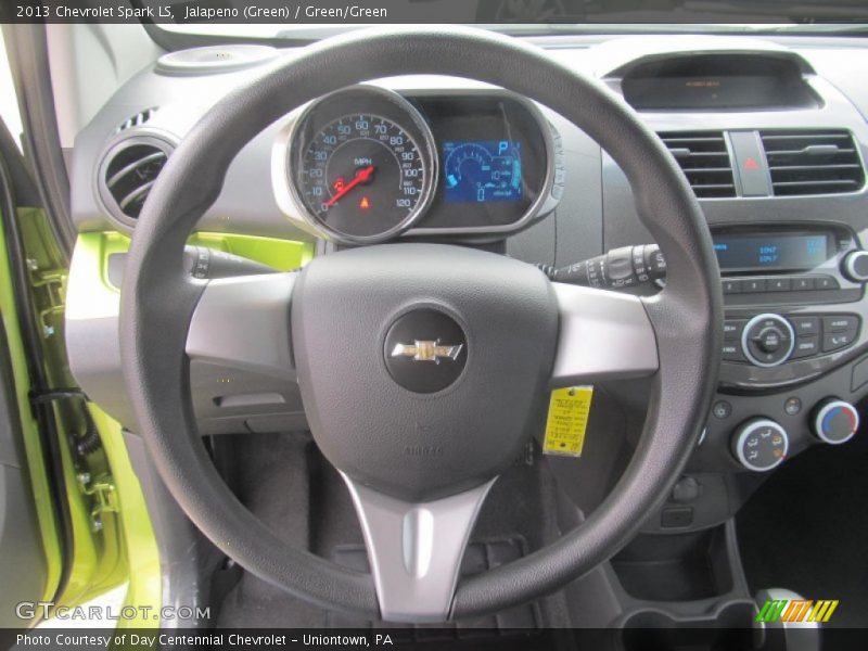 Jalapeno (Green) / Green/Green 2013 Chevrolet Spark LS