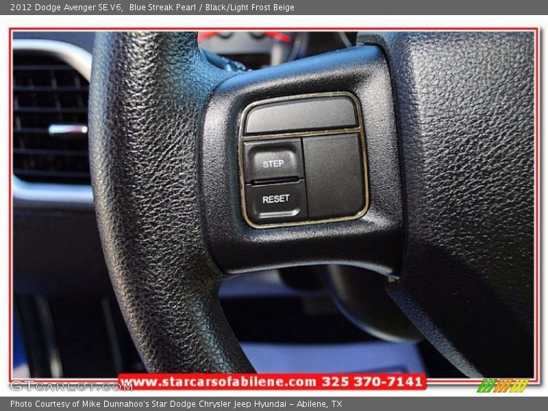 Blue Streak Pearl / Black/Light Frost Beige 2012 Dodge Avenger SE V6