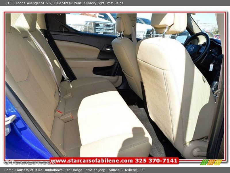 Blue Streak Pearl / Black/Light Frost Beige 2012 Dodge Avenger SE V6