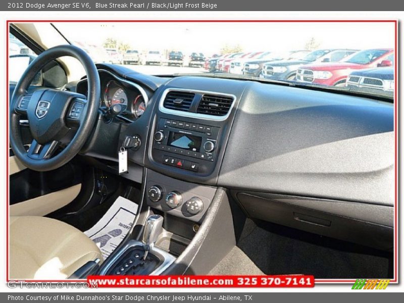 Blue Streak Pearl / Black/Light Frost Beige 2012 Dodge Avenger SE V6