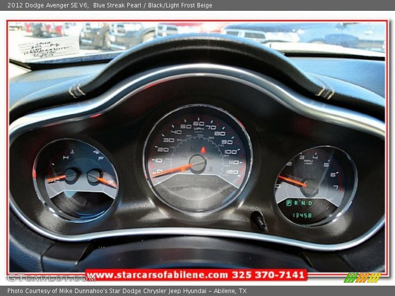 Blue Streak Pearl / Black/Light Frost Beige 2012 Dodge Avenger SE V6
