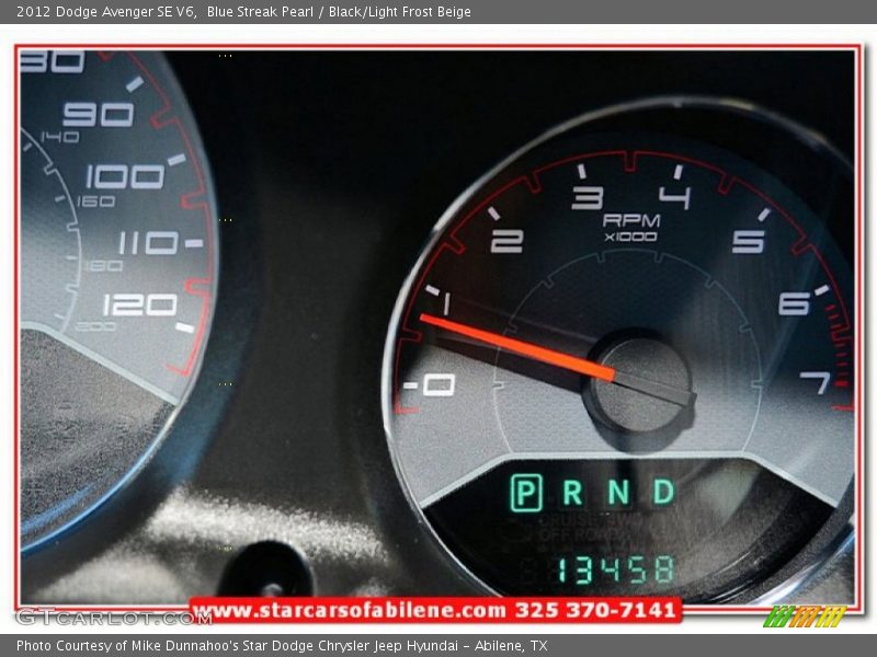 Blue Streak Pearl / Black/Light Frost Beige 2012 Dodge Avenger SE V6