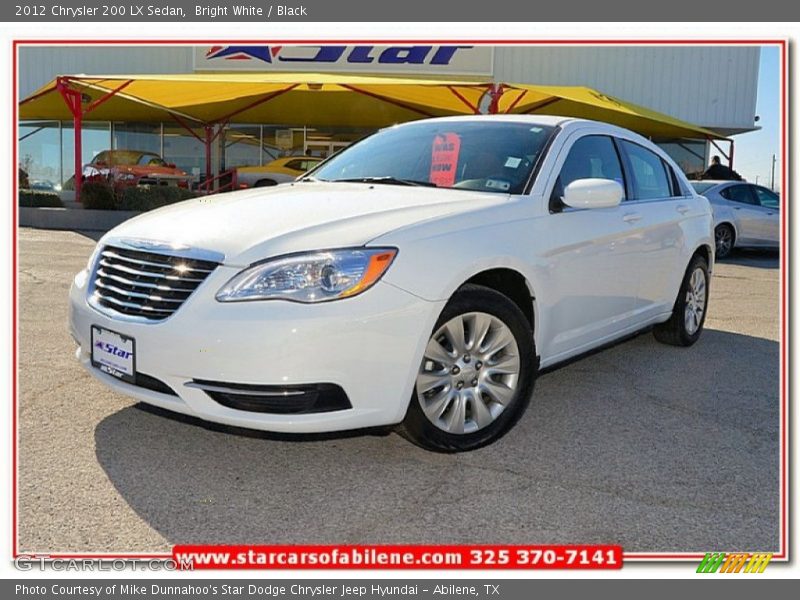 Bright White / Black 2012 Chrysler 200 LX Sedan