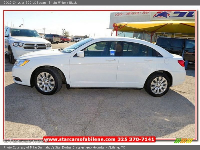 Bright White / Black 2012 Chrysler 200 LX Sedan