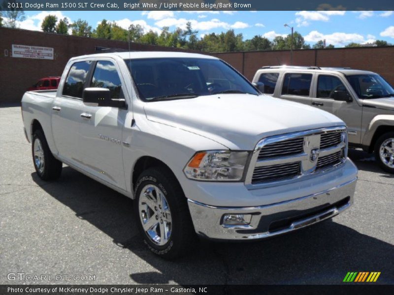 Bright White / Light Pebble Beige/Bark Brown 2011 Dodge Ram 1500 SLT Crew Cab