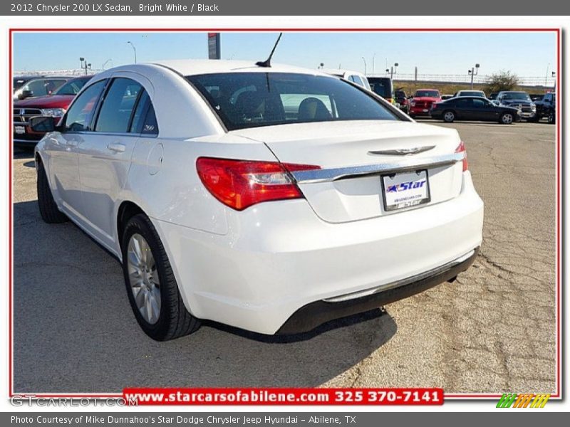 Bright White / Black 2012 Chrysler 200 LX Sedan