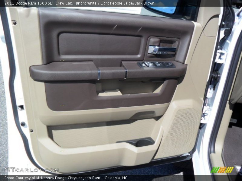 Bright White / Light Pebble Beige/Bark Brown 2011 Dodge Ram 1500 SLT Crew Cab