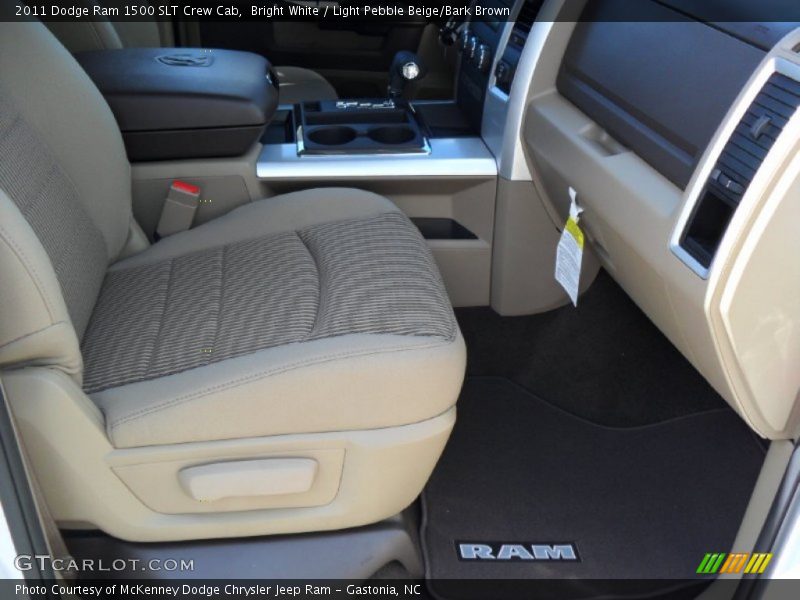 Bright White / Light Pebble Beige/Bark Brown 2011 Dodge Ram 1500 SLT Crew Cab