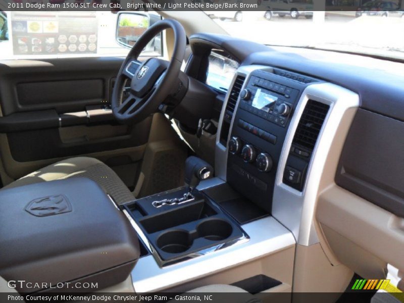 Bright White / Light Pebble Beige/Bark Brown 2011 Dodge Ram 1500 SLT Crew Cab