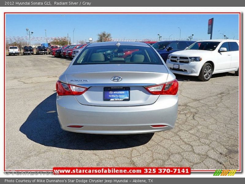 Radiant Silver / Gray 2012 Hyundai Sonata GLS