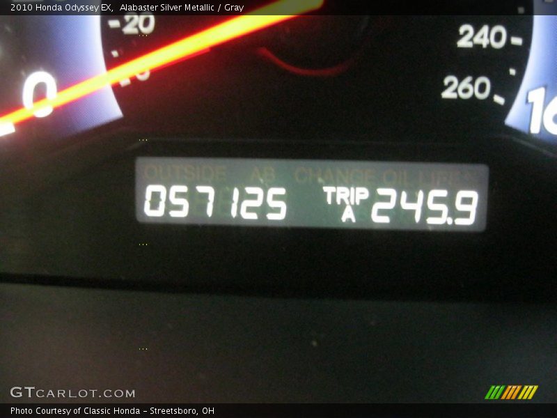 Alabaster Silver Metallic / Gray 2010 Honda Odyssey EX