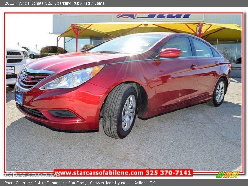 Sparkling Ruby Red / Camel 2012 Hyundai Sonata GLS