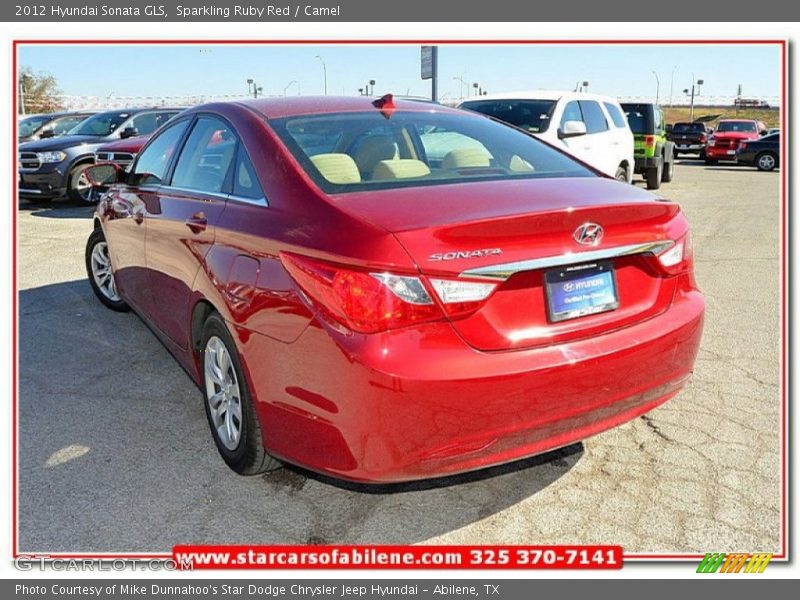 Sparkling Ruby Red / Camel 2012 Hyundai Sonata GLS