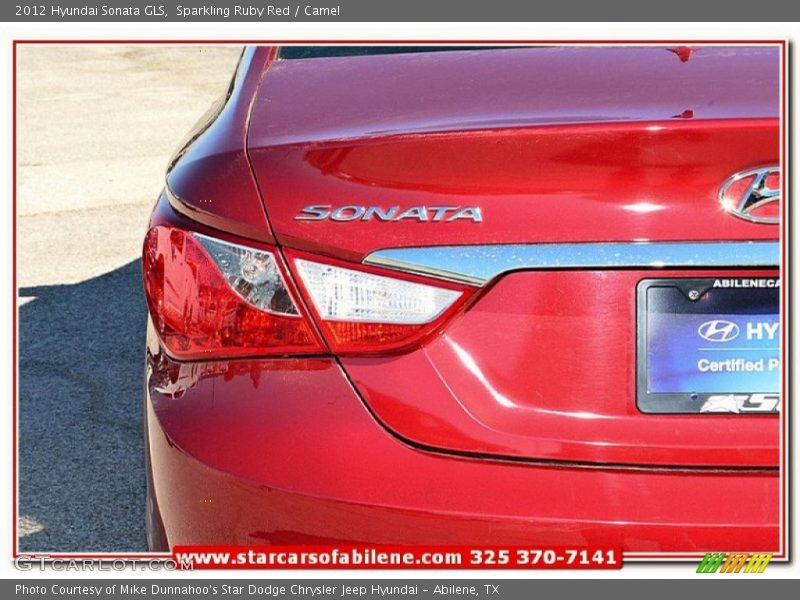 Sparkling Ruby Red / Camel 2012 Hyundai Sonata GLS