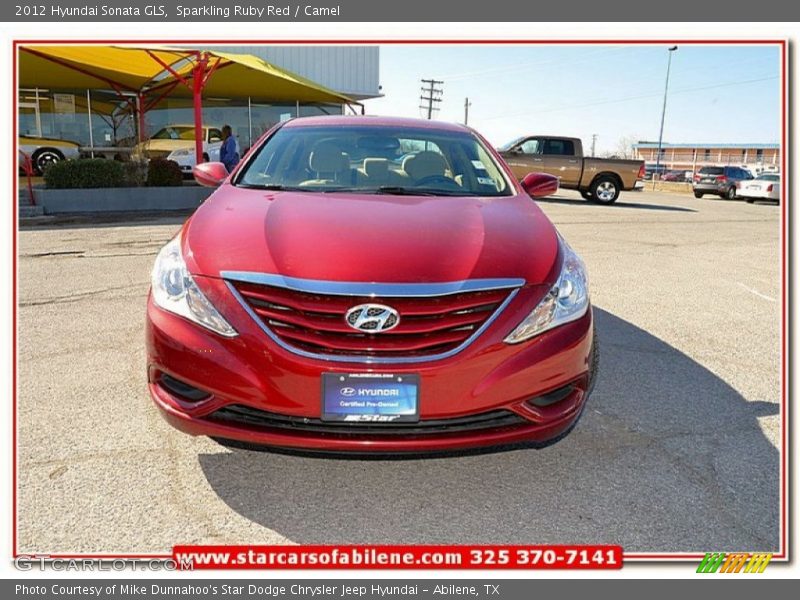 Sparkling Ruby Red / Camel 2012 Hyundai Sonata GLS