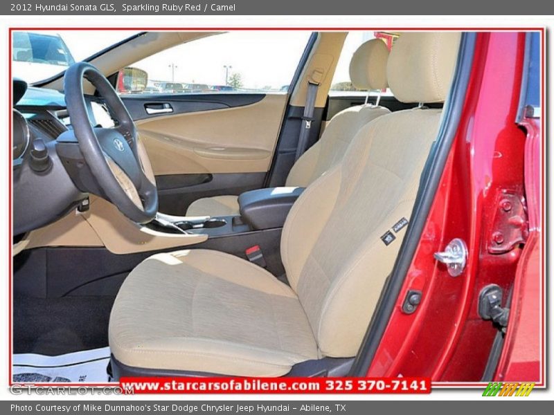 Sparkling Ruby Red / Camel 2012 Hyundai Sonata GLS