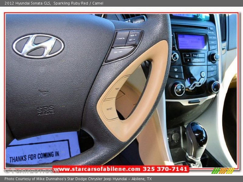 Sparkling Ruby Red / Camel 2012 Hyundai Sonata GLS