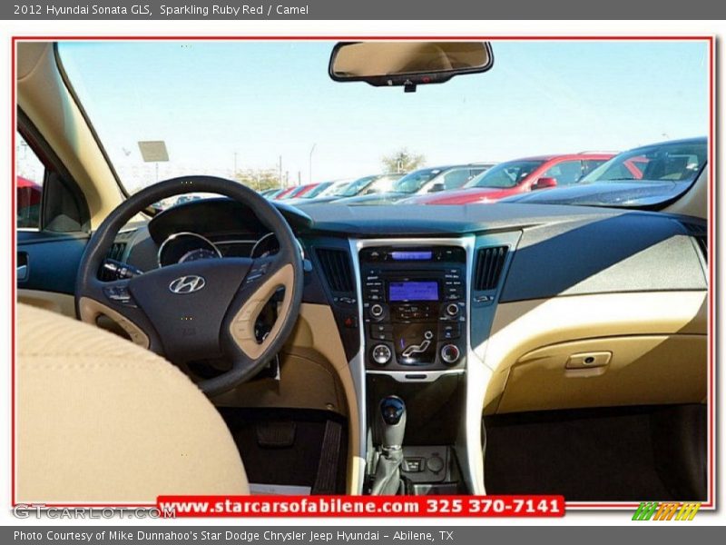 Sparkling Ruby Red / Camel 2012 Hyundai Sonata GLS
