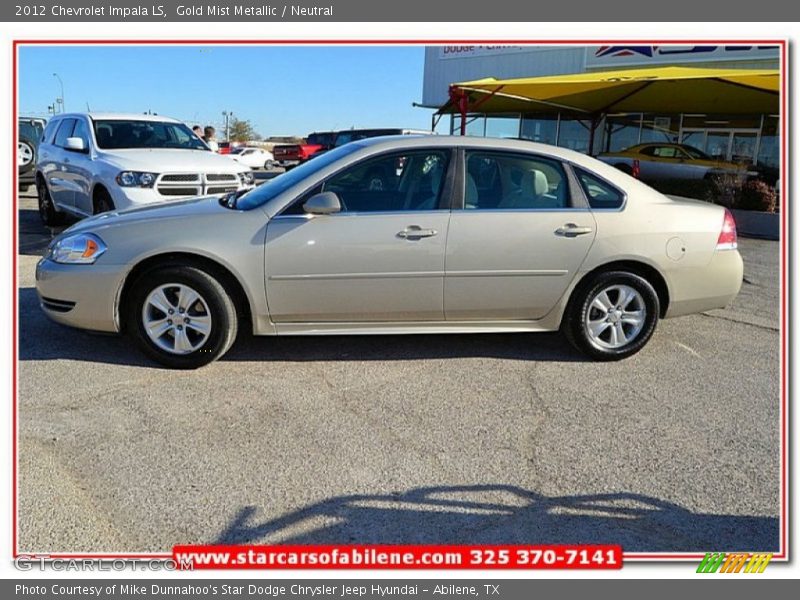 Gold Mist Metallic / Neutral 2012 Chevrolet Impala LS