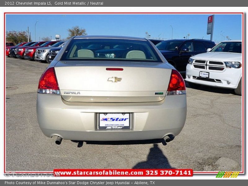 Gold Mist Metallic / Neutral 2012 Chevrolet Impala LS