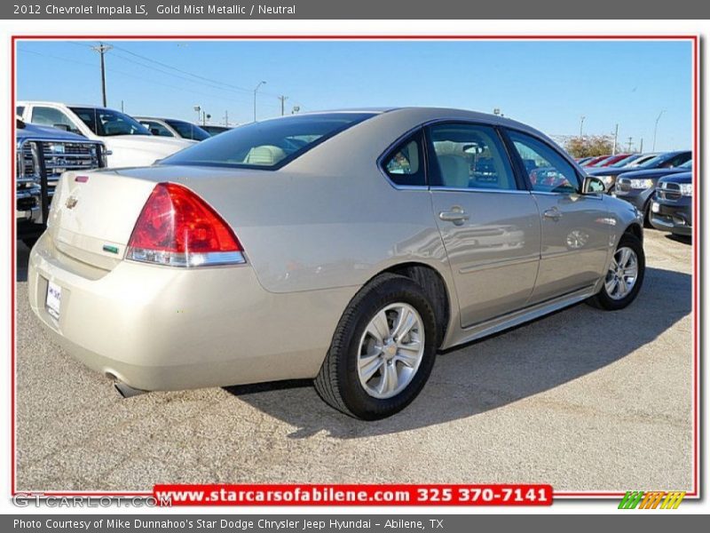 Gold Mist Metallic / Neutral 2012 Chevrolet Impala LS