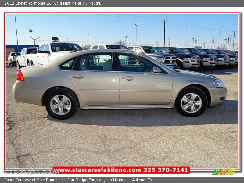 Gold Mist Metallic / Neutral 2012 Chevrolet Impala LS