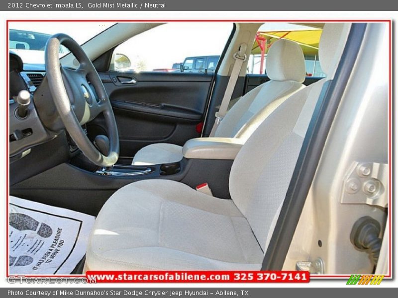 Gold Mist Metallic / Neutral 2012 Chevrolet Impala LS