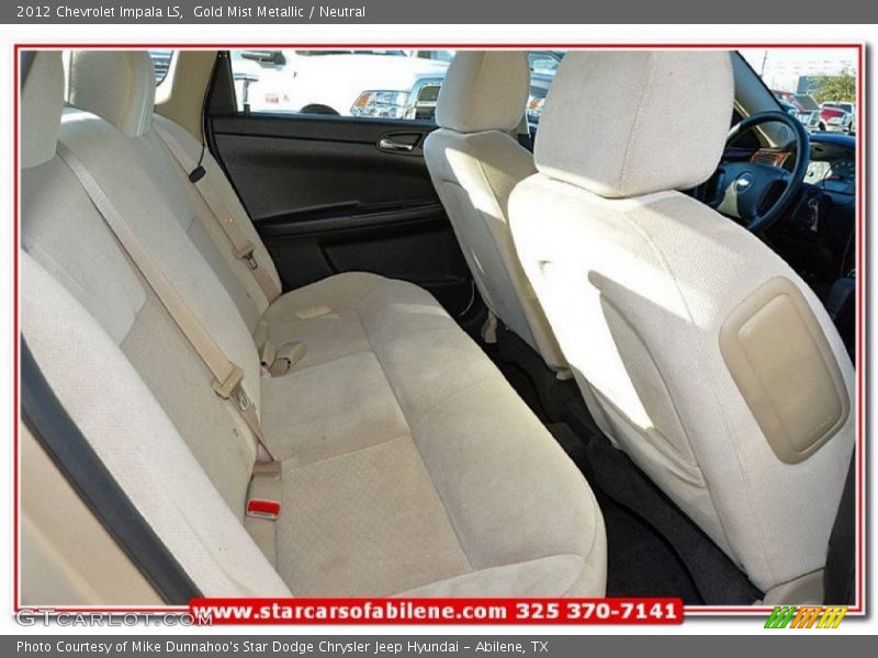 Gold Mist Metallic / Neutral 2012 Chevrolet Impala LS