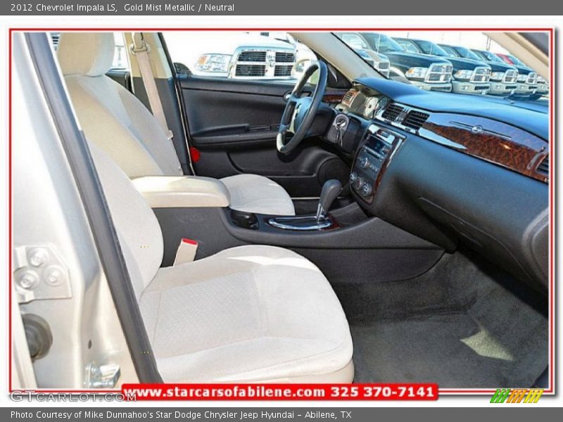 Gold Mist Metallic / Neutral 2012 Chevrolet Impala LS