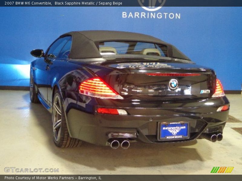 Black Sapphire Metallic / Sepang Beige 2007 BMW M6 Convertible