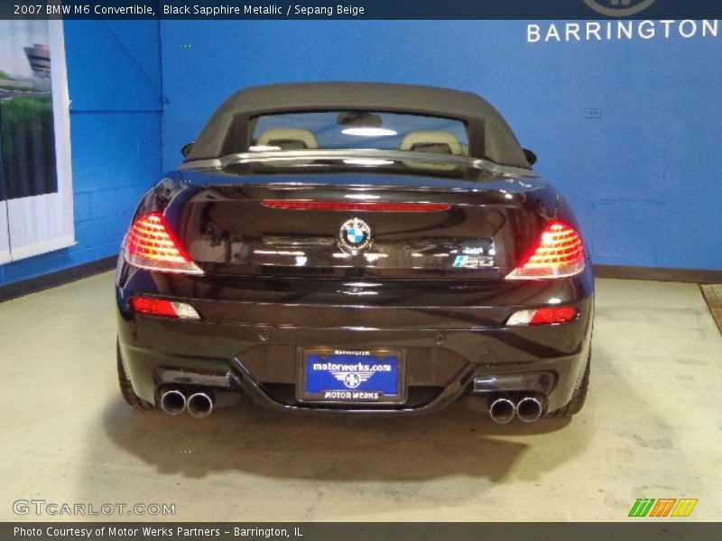 Black Sapphire Metallic / Sepang Beige 2007 BMW M6 Convertible