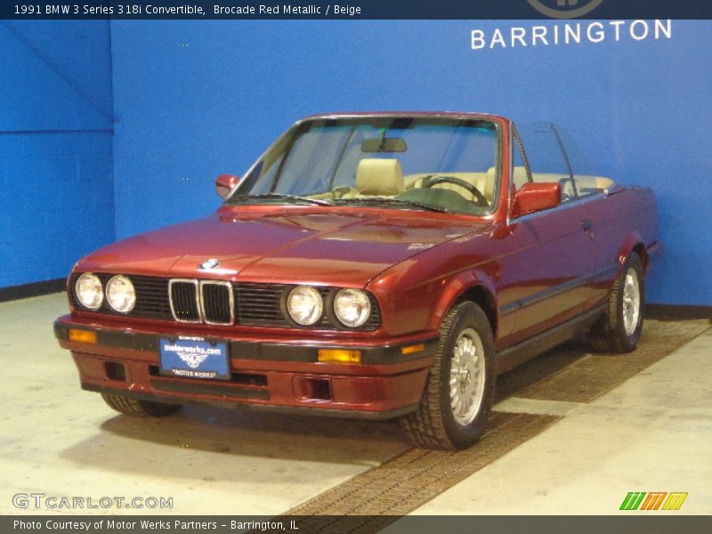Brocade Red Metallic / Beige 1991 BMW 3 Series 318i Convertible