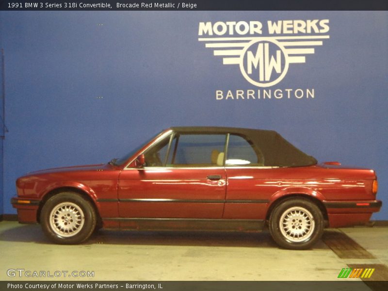 Brocade Red Metallic / Beige 1991 BMW 3 Series 318i Convertible