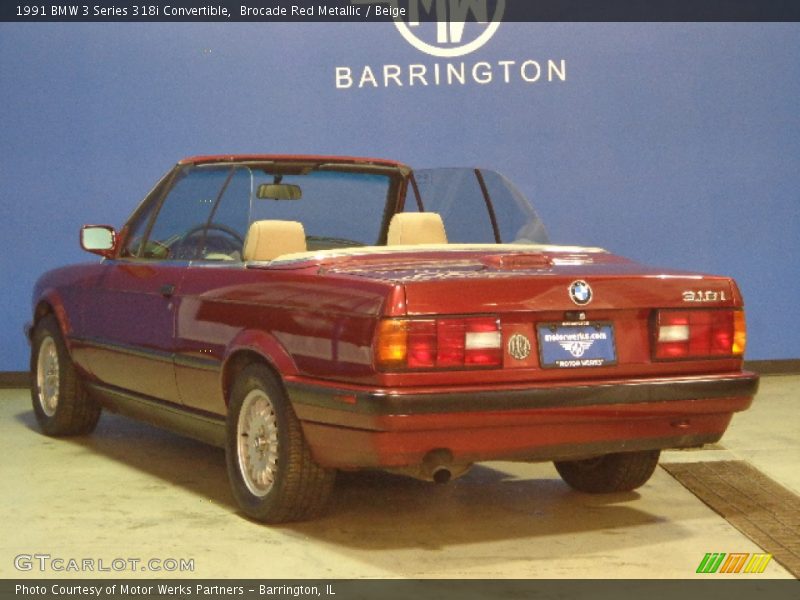 Brocade Red Metallic / Beige 1991 BMW 3 Series 318i Convertible