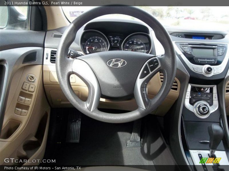 Pearl White / Beige 2011 Hyundai Elantra GLS