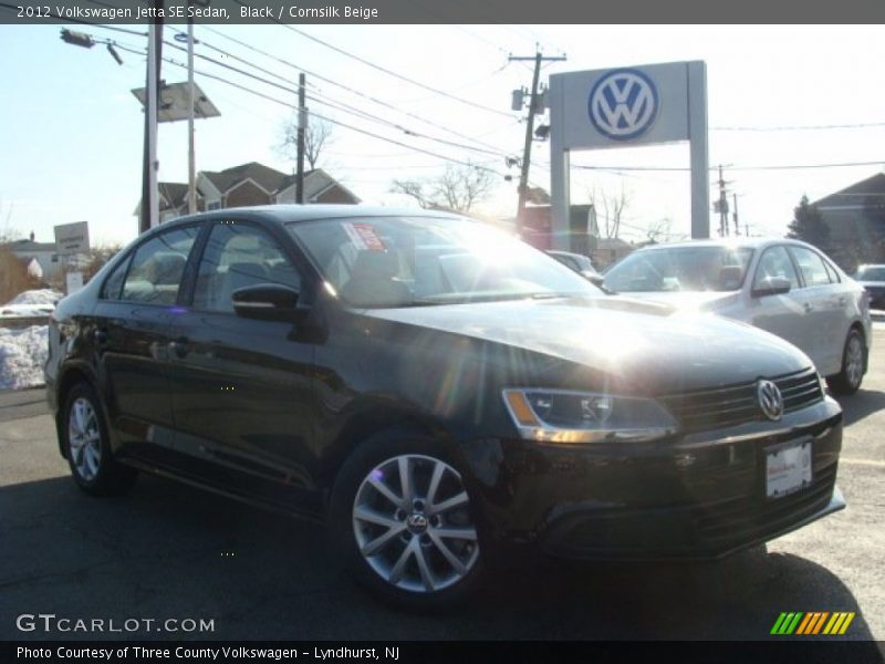 Black / Cornsilk Beige 2012 Volkswagen Jetta SE Sedan