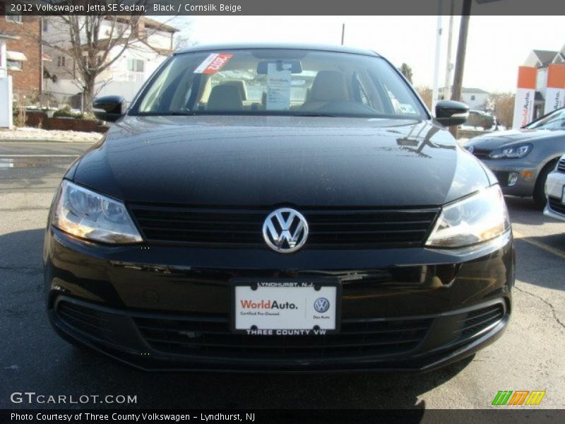 Black / Cornsilk Beige 2012 Volkswagen Jetta SE Sedan