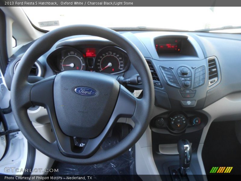 Oxford White / Charcoal Black/Light Stone 2013 Ford Fiesta S Hatchback