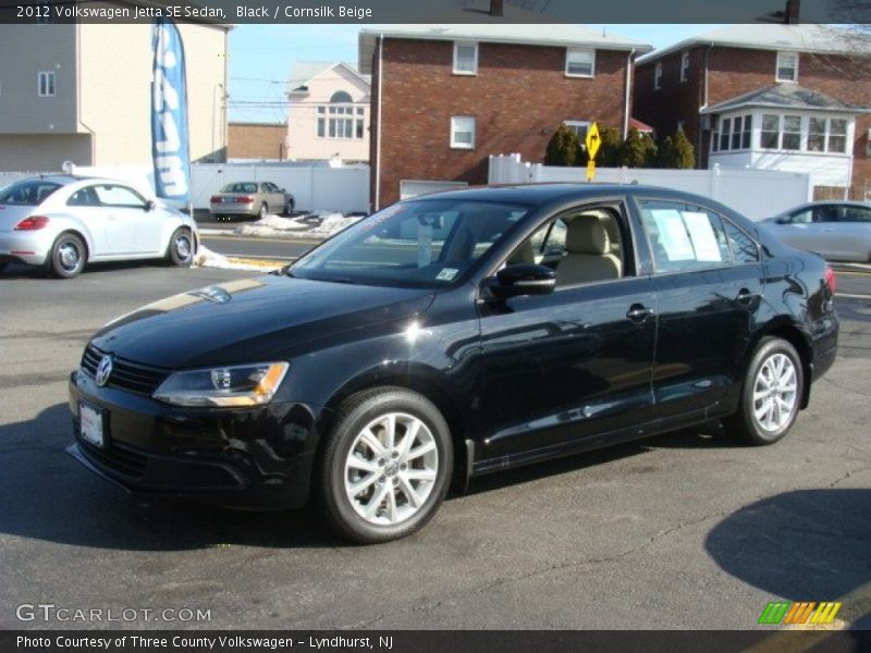 Black / Cornsilk Beige 2012 Volkswagen Jetta SE Sedan