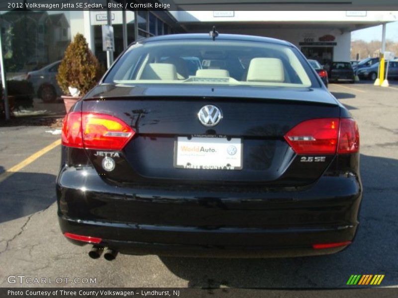 Black / Cornsilk Beige 2012 Volkswagen Jetta SE Sedan